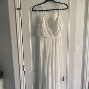 Plated white jumpsuit